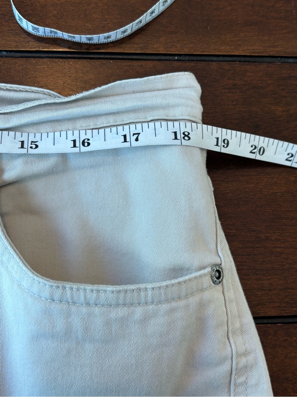 Cherokee Size 16 Capri Cotton Pants Beige Stretch Straight Leg Casual - Picture 5 of 5